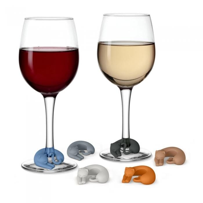 Purrfect Kitty Wine Glass Charms Set Gent Supply Co. 