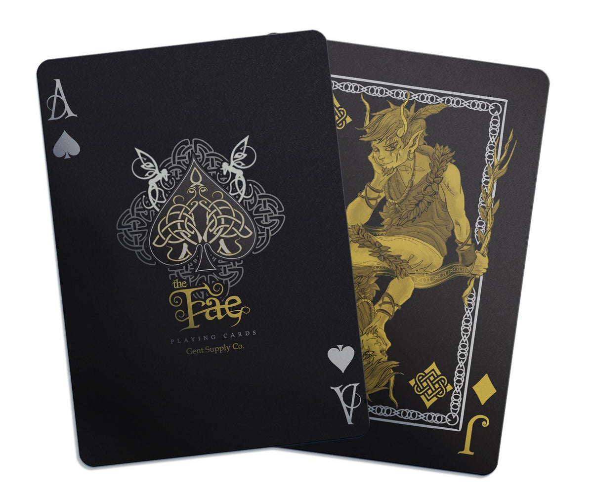 Creatures of The Fae Playing Cards Black, Gold &amp; Silver Edition Gent Supply Co. 