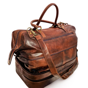 Leather Adventure Duffel with Shoe Compartment by Gent Supply Co.