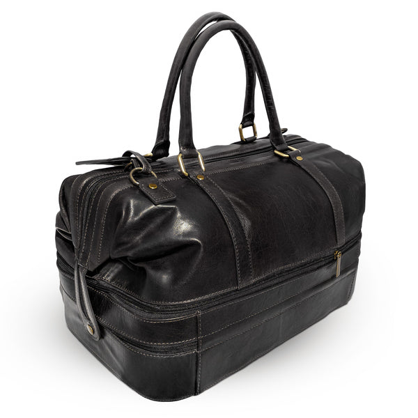 Leather Duffle Bag with Shoe Compartment by Gent Supply Co.