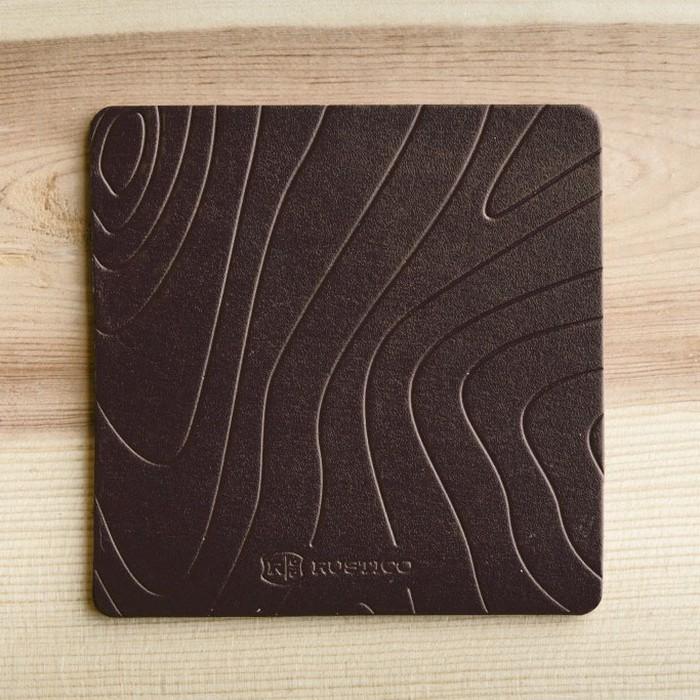 Leather Contour Coasters (Set of 4) Rustico 