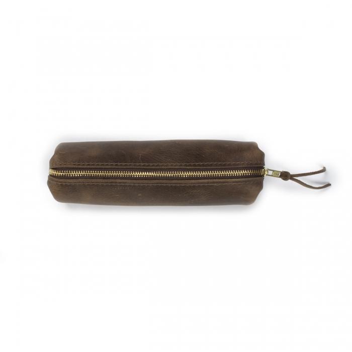 Leather Zipper Pouch Rustico 