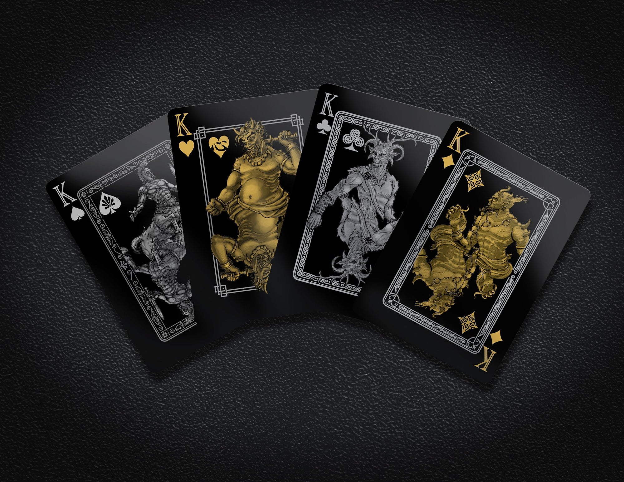 Mythical Creatures II Playing Cards - Black Silver & Gold Edition Gent Supply Co. 