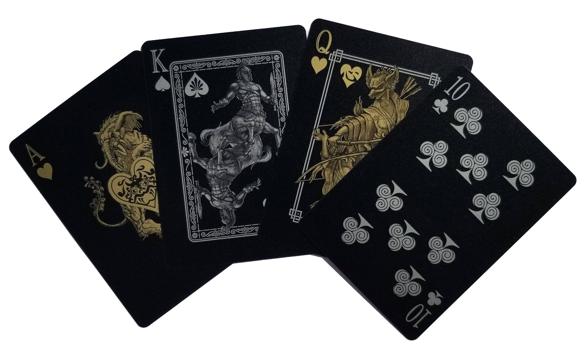 Mythical Creatures II Playing Cards - Black Silver & Gold Edition Gent Supply Co. 