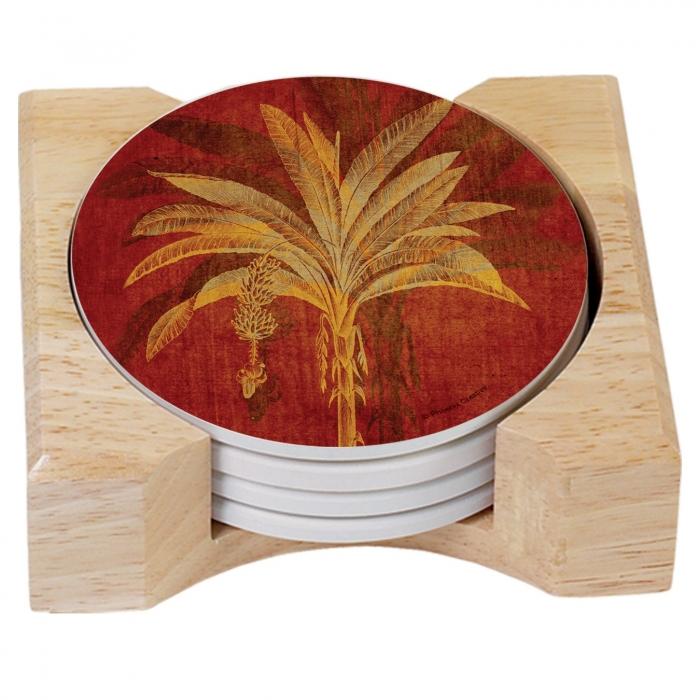 Palm Tree Stone Coaster Set Gent Supply Co. 